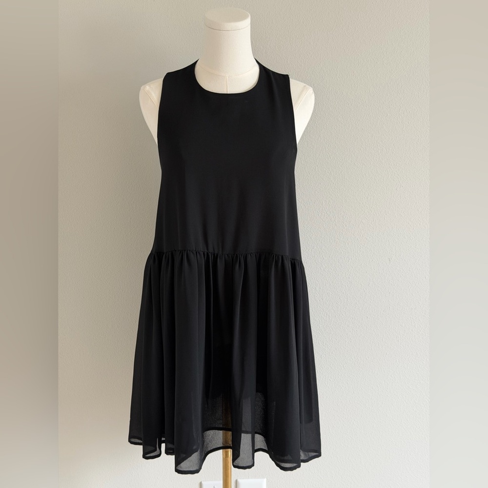 FE!MIN Black Drop Waist Babydoll Dress Sleeveless LBD Goth Cocktail ~ S/M